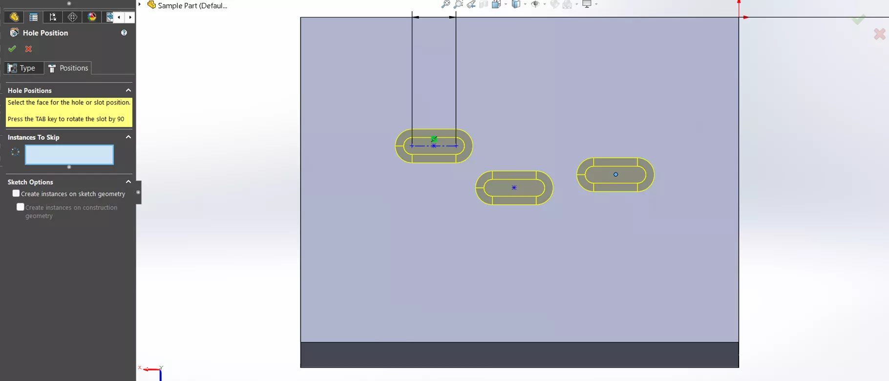 Add Multiple Slots in SOLIDWORKS