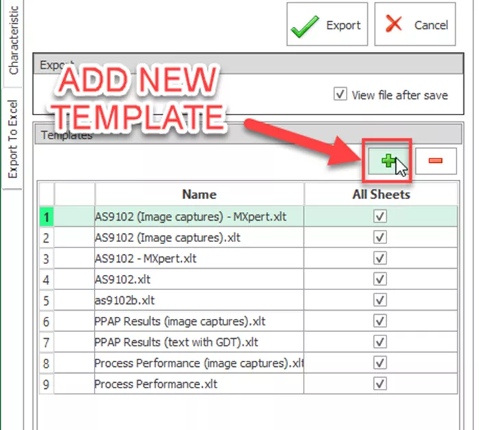 Add New SOLIDWORKS Inspection Template