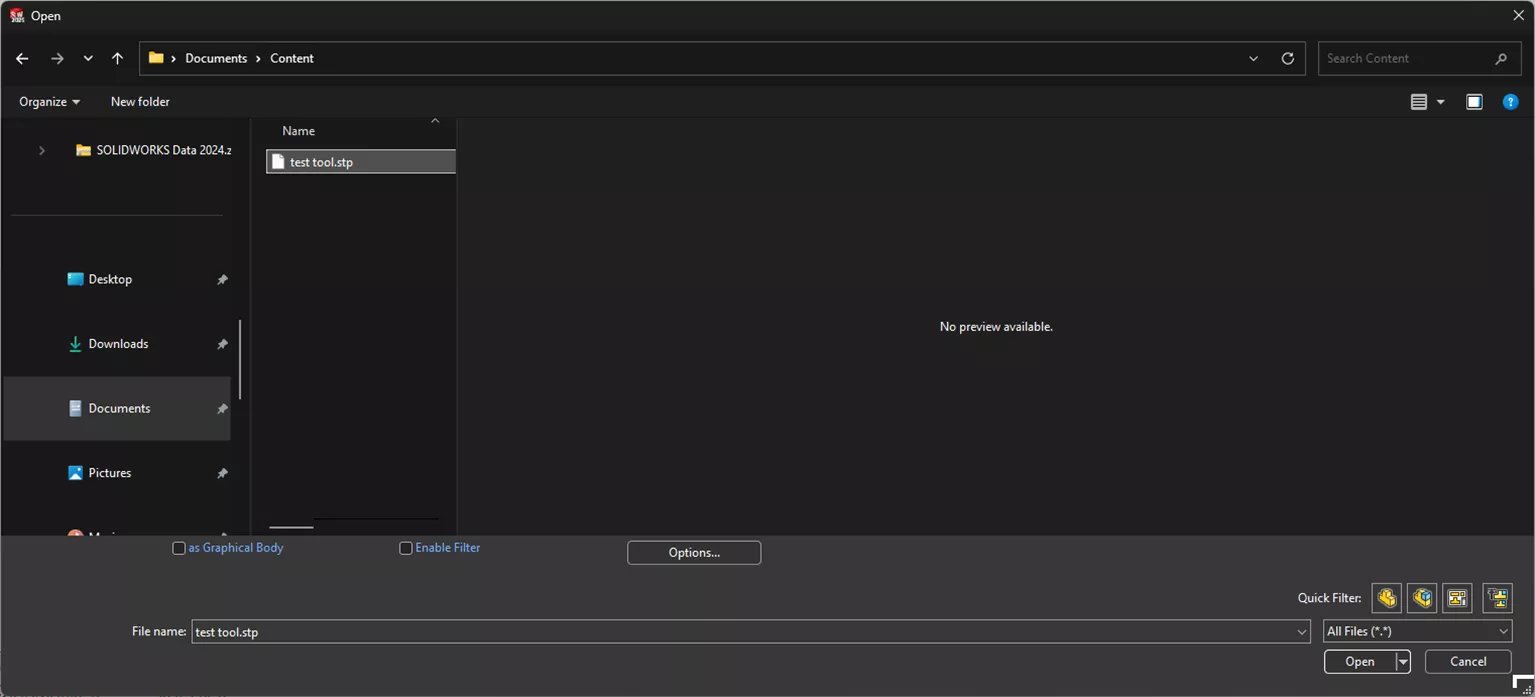 Add .STP File into CAMWorks Tech DB