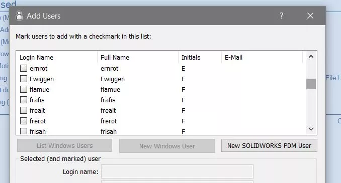 Adding Users in SOLIDWORKS PDM