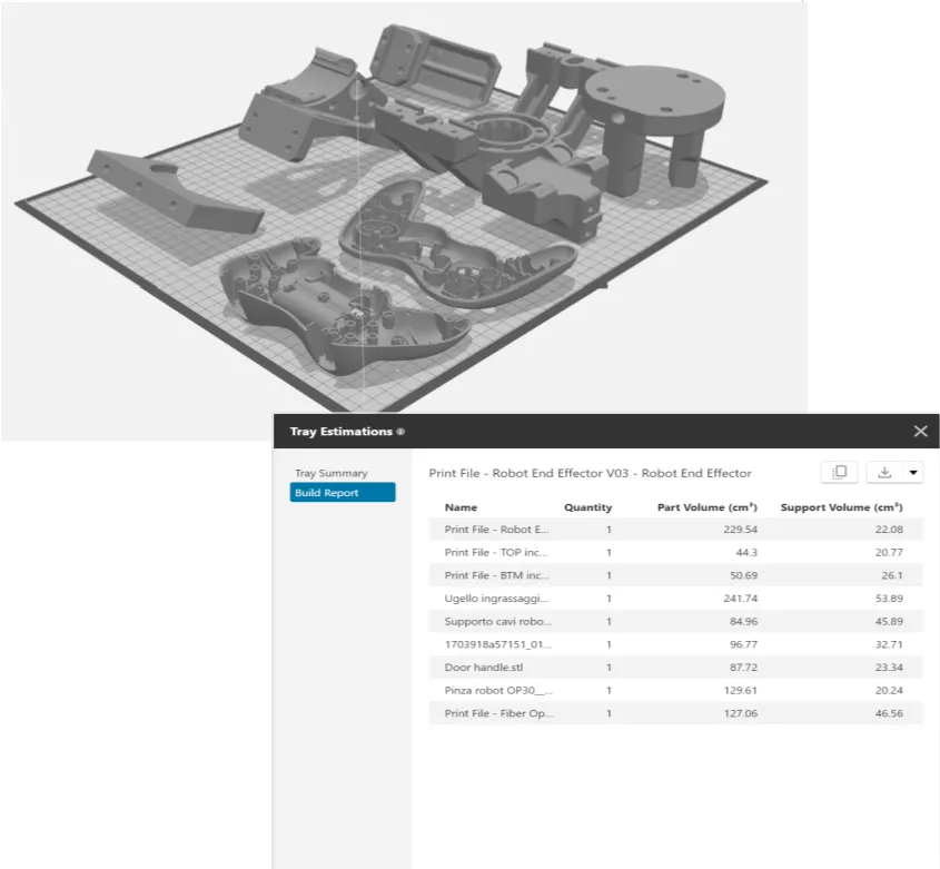 GrabCAD Print Pro Advanced Estimation and Reporting Options