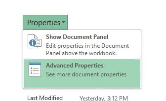 Advanced Properties in Microsoft Excel 
