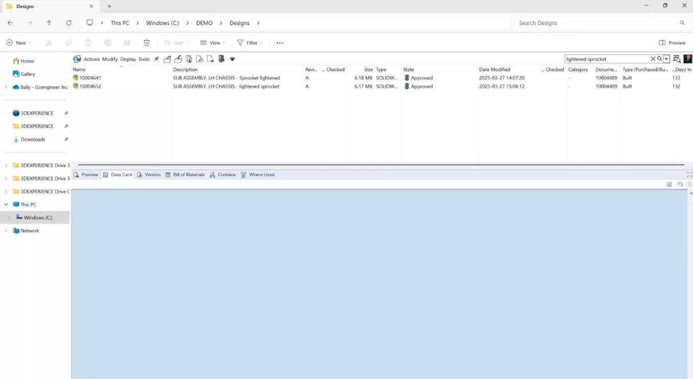 Advanced Search SOLIDWORKS PDM