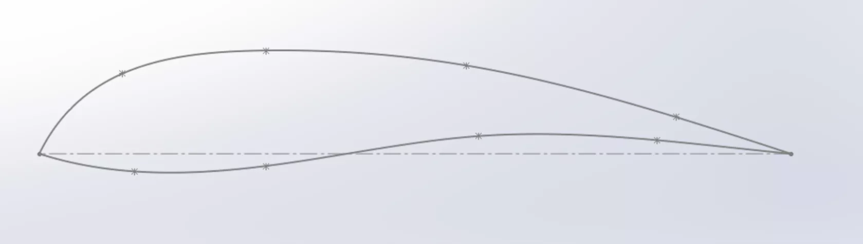 Sketch Profile of an Airplane Wing in SOLIDWORKS