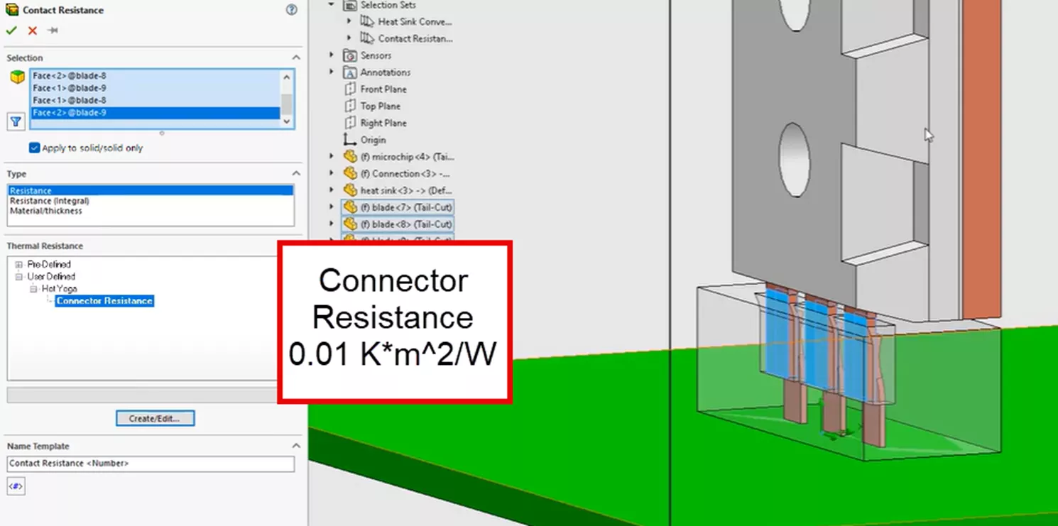 Apply Contact Resistance in SOLIDWORKS Simulation