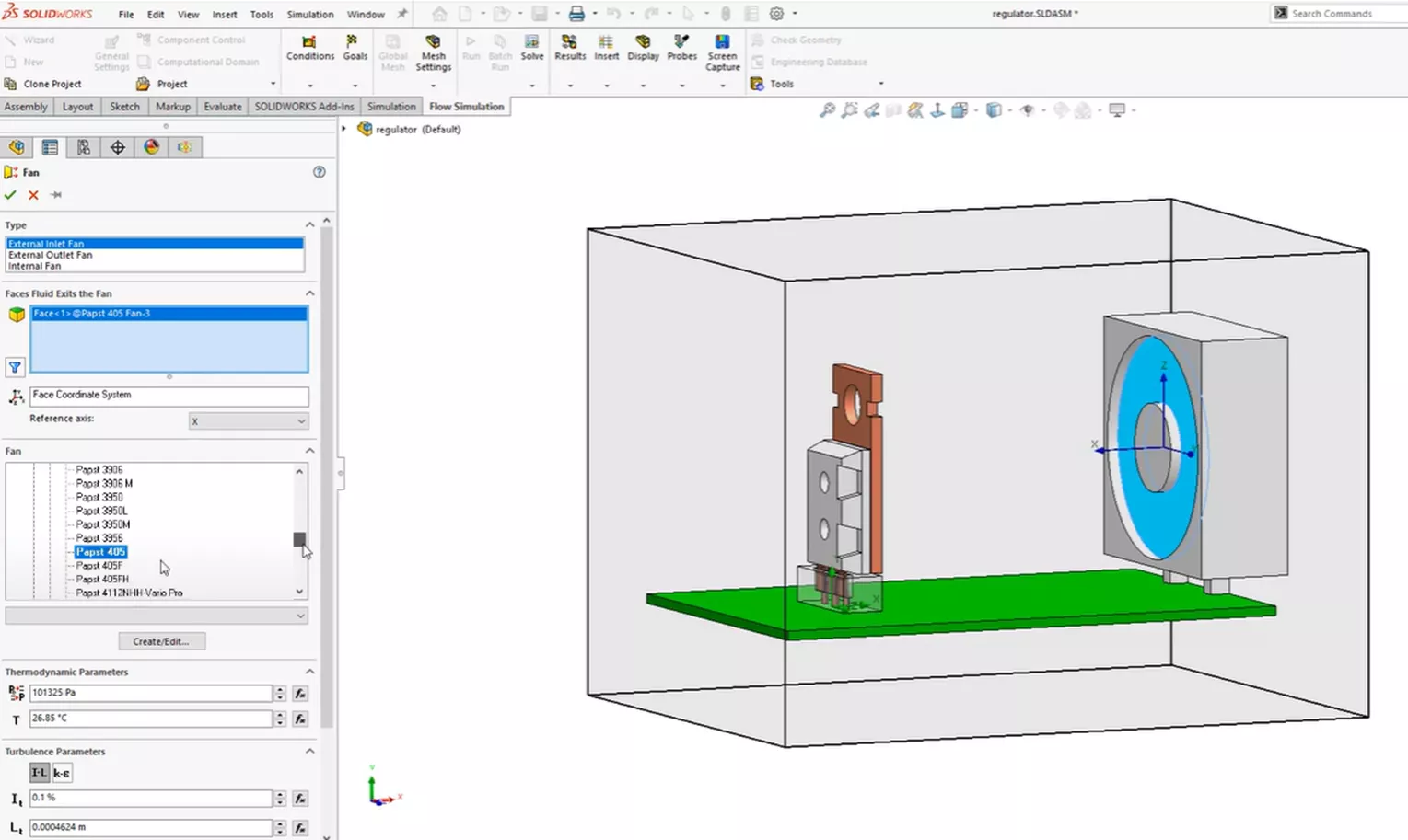Apply a Fan Feature on Existing Face of SOLIDWORKS Model