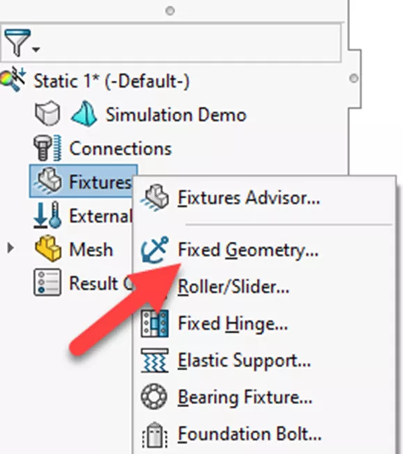 How to Apply Fixture in SOLIDWORKS Simulation 