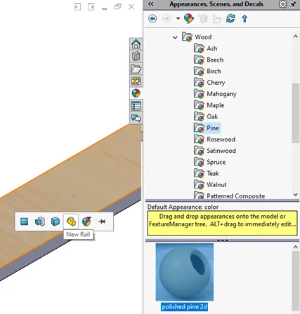 Applying SOLIDWORKS Appearances Tutorial
