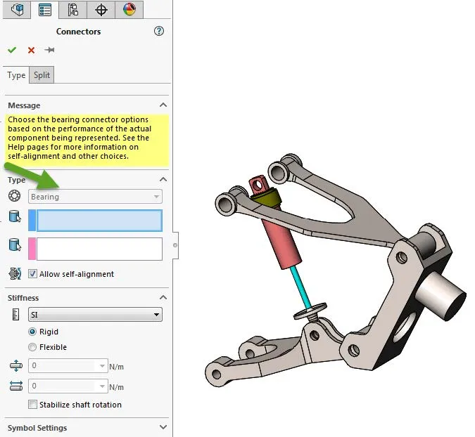 Bearing Connectors in SOLIDWORKS Simulation