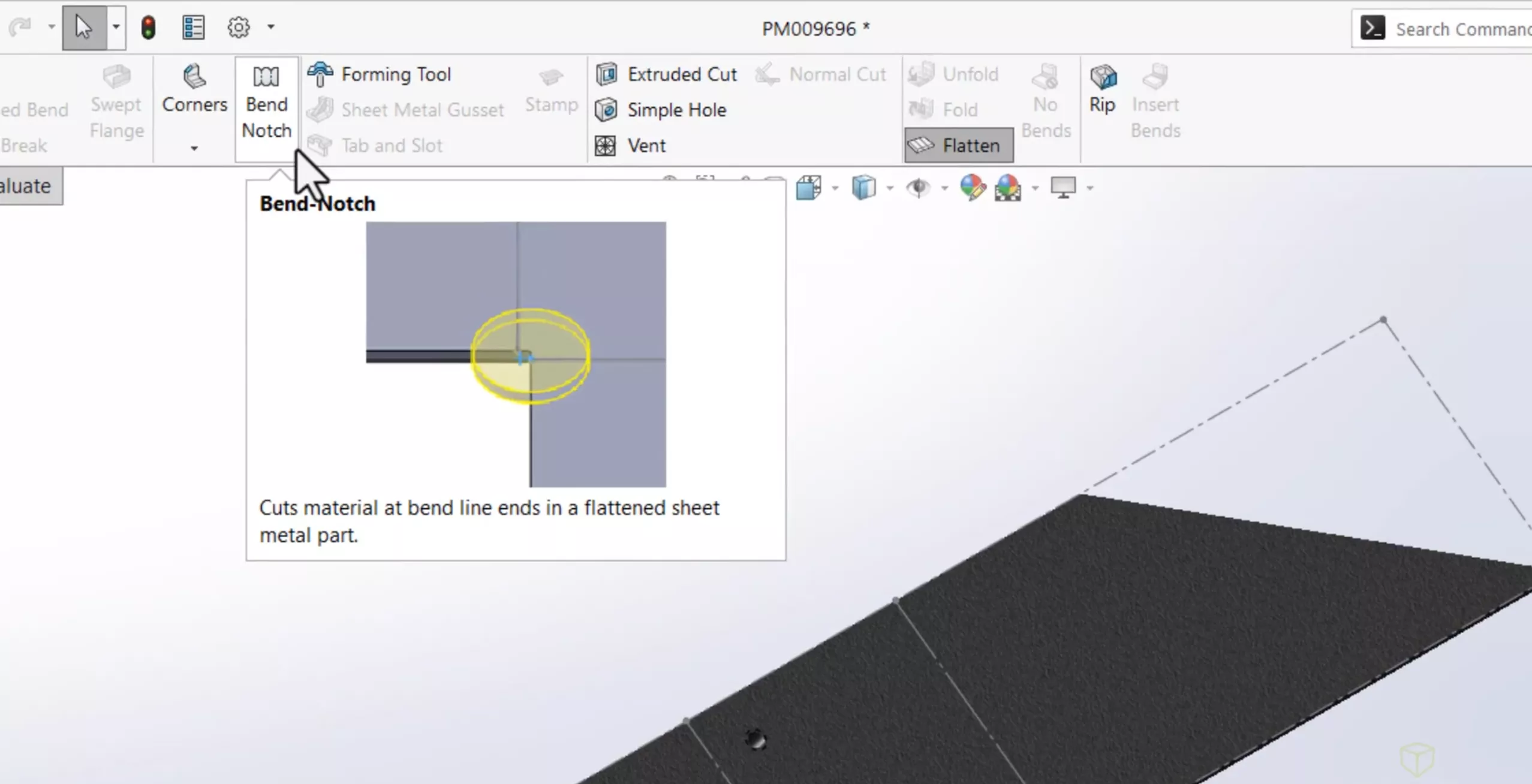 The Bend Notch Command for in SOLIDWORKS 2025 Sheet Metal 