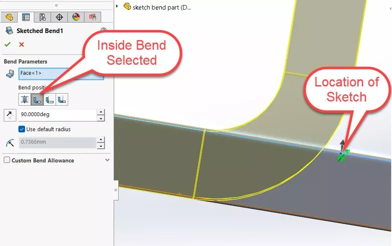 Bend Position and Control Length in SOLIDWORKS Sheet Metal 