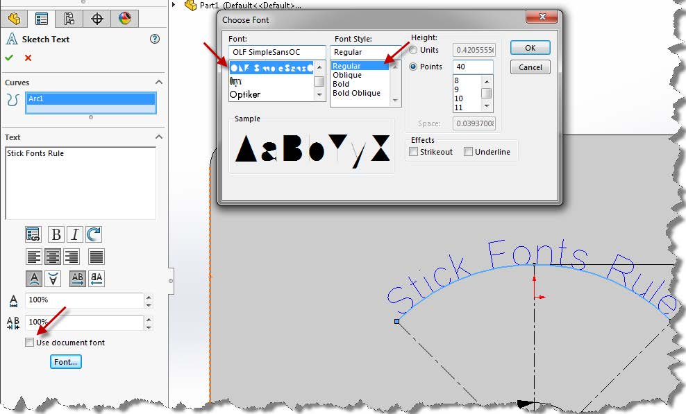 how to download font on solidworks drawing