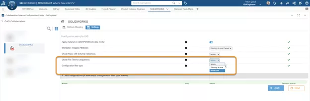 New options for Check File Title for uniqueness in 3DEXPERIENCE 2023x FD02.
