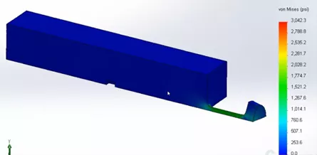 Von Mises stress plot SOLIDWORKS Simulation Bolt Load Stress