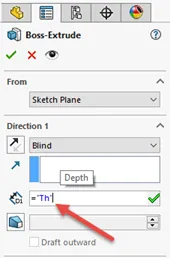Boss-Extrude SOLIDWORKS Global Variable
