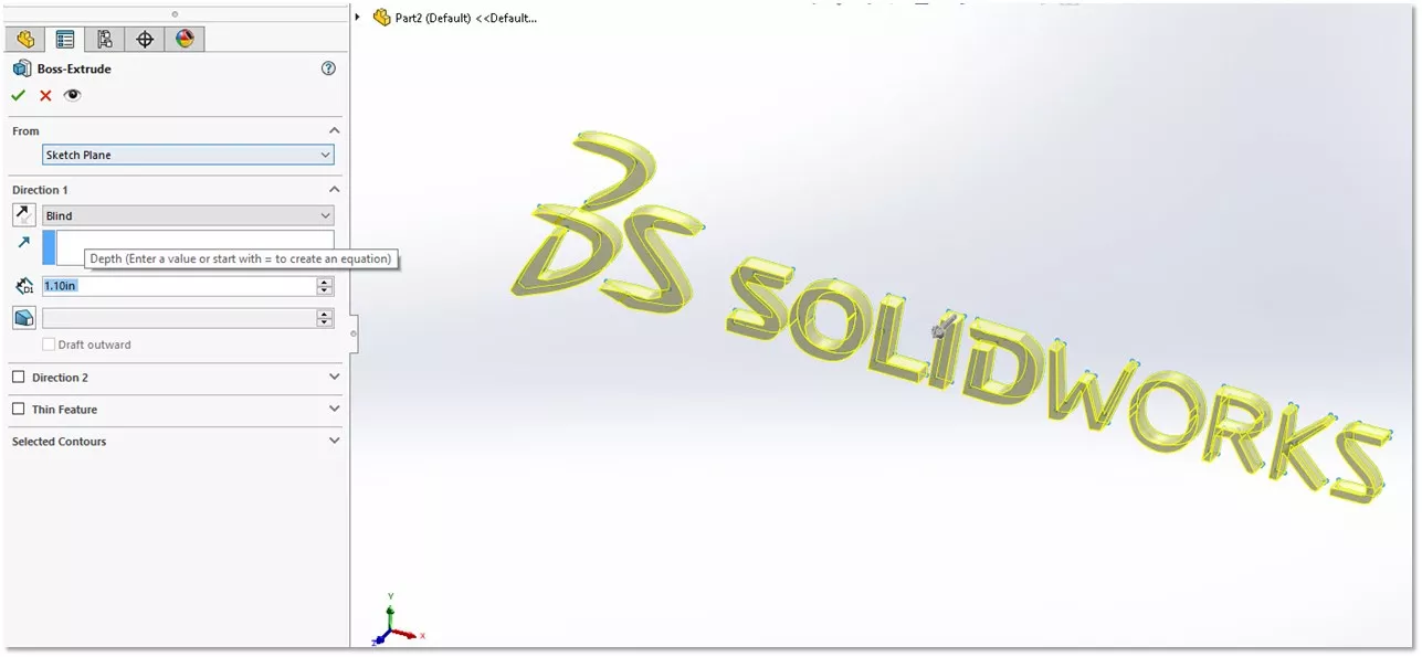 Boss-Extrude SOLIDWORKS Sketch