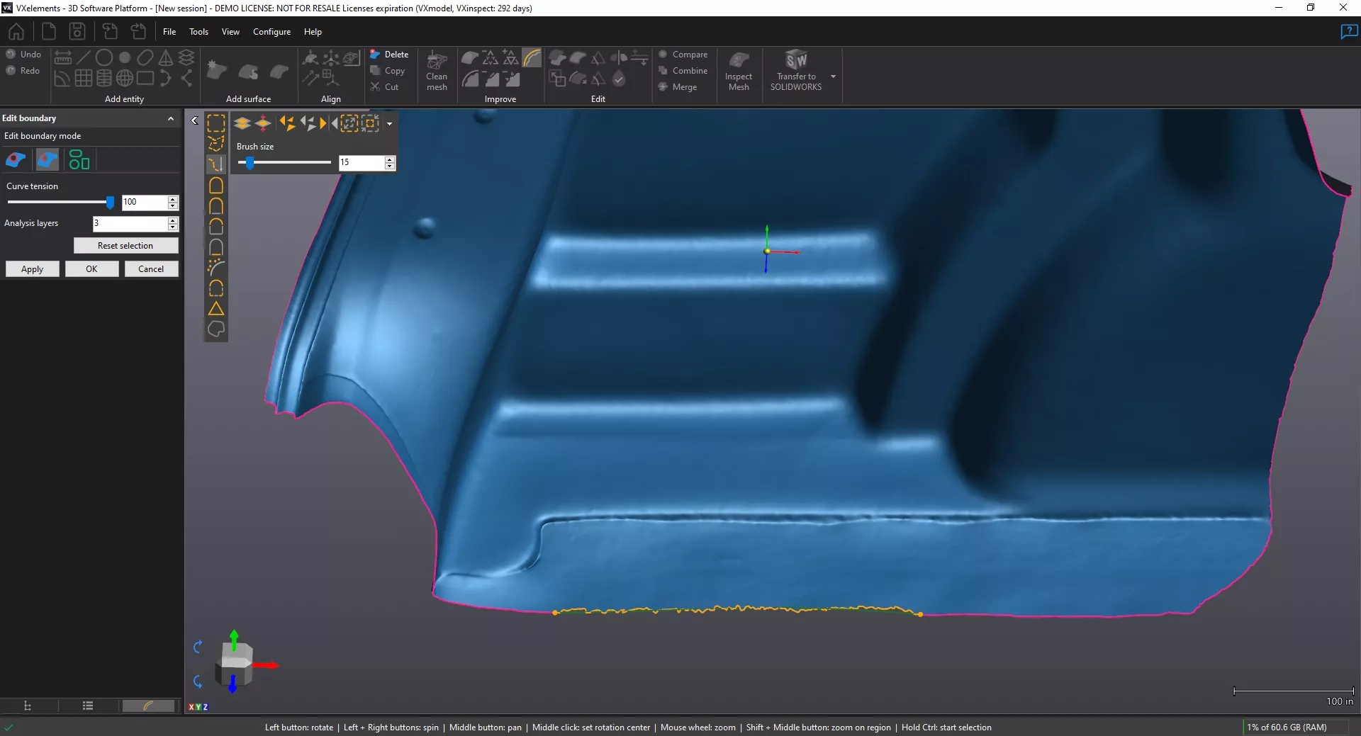 Boundary Editing Feature Available with the Creaform Scan-to-CAD Software