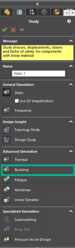 Buckling Option SOLIDWORKS Simulation Study