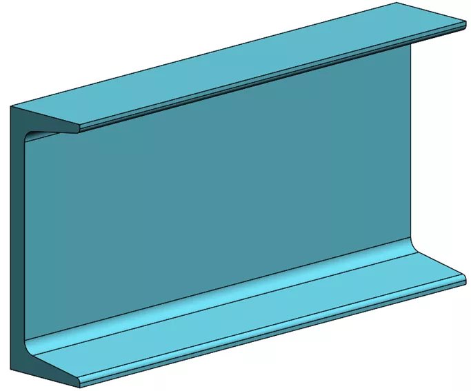 Channel beam section CAD