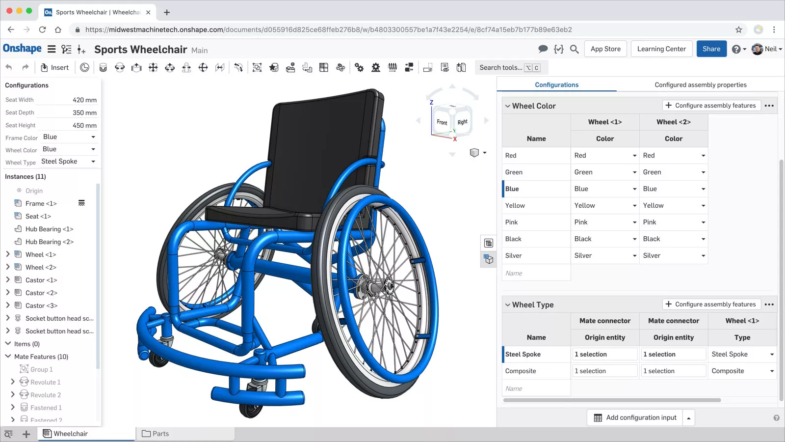 CAD Configurations in Onshape