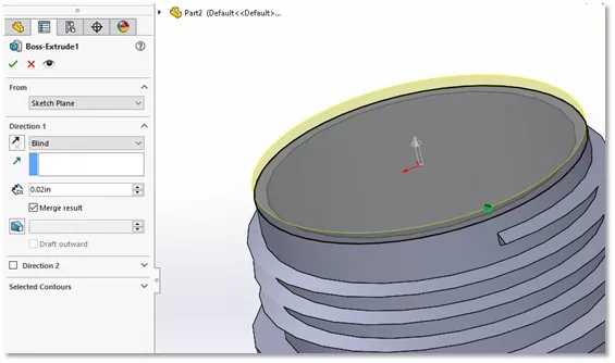 Calculate Volume SOLIDWORKS Using Extrude Boss/Base