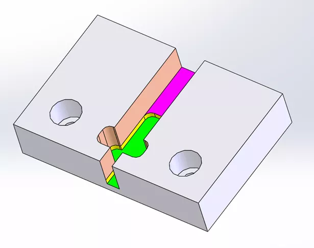CAMWorks Part with Center Channel