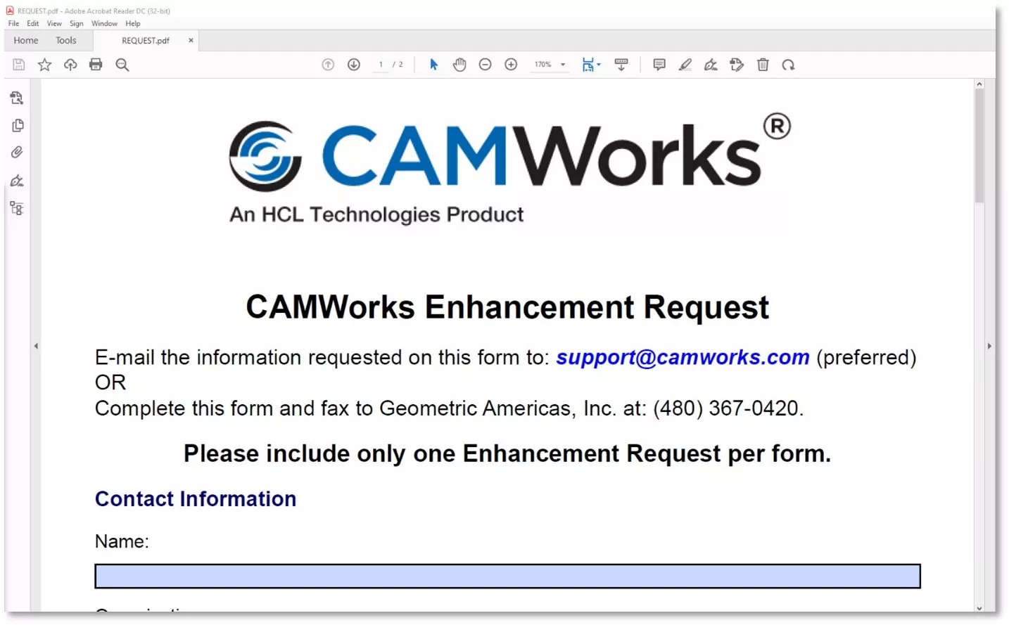 CAMWorks Enhancement Request Tutorial 