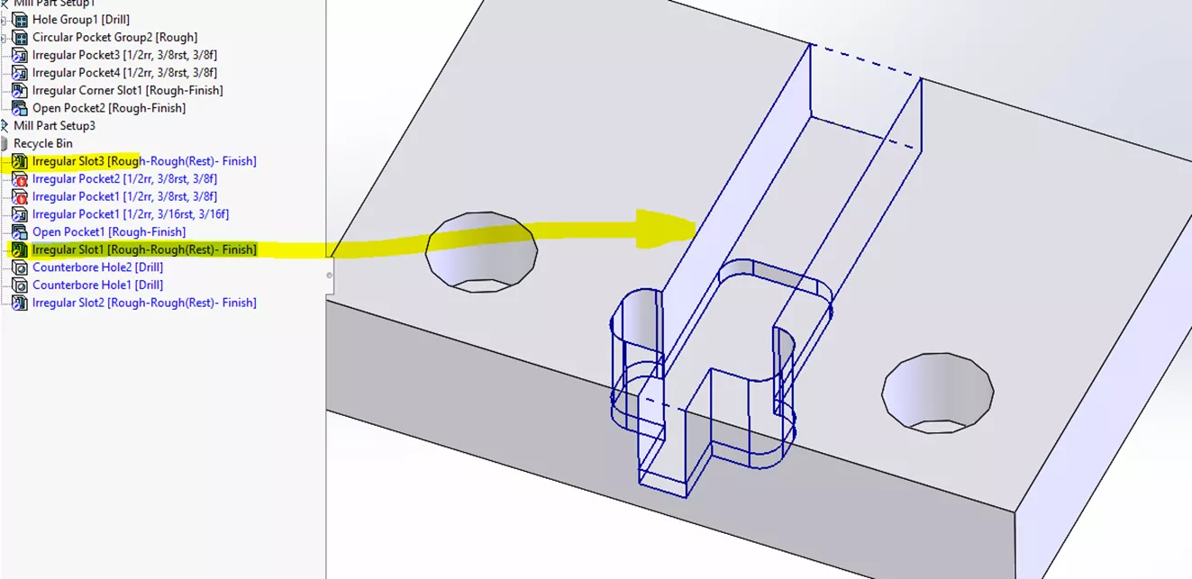 CAMWorks Feature Deleted but in Recycle Bin