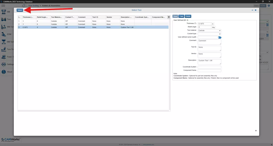 Add Comment and Description to a User Defined Tool in CAMWorks
