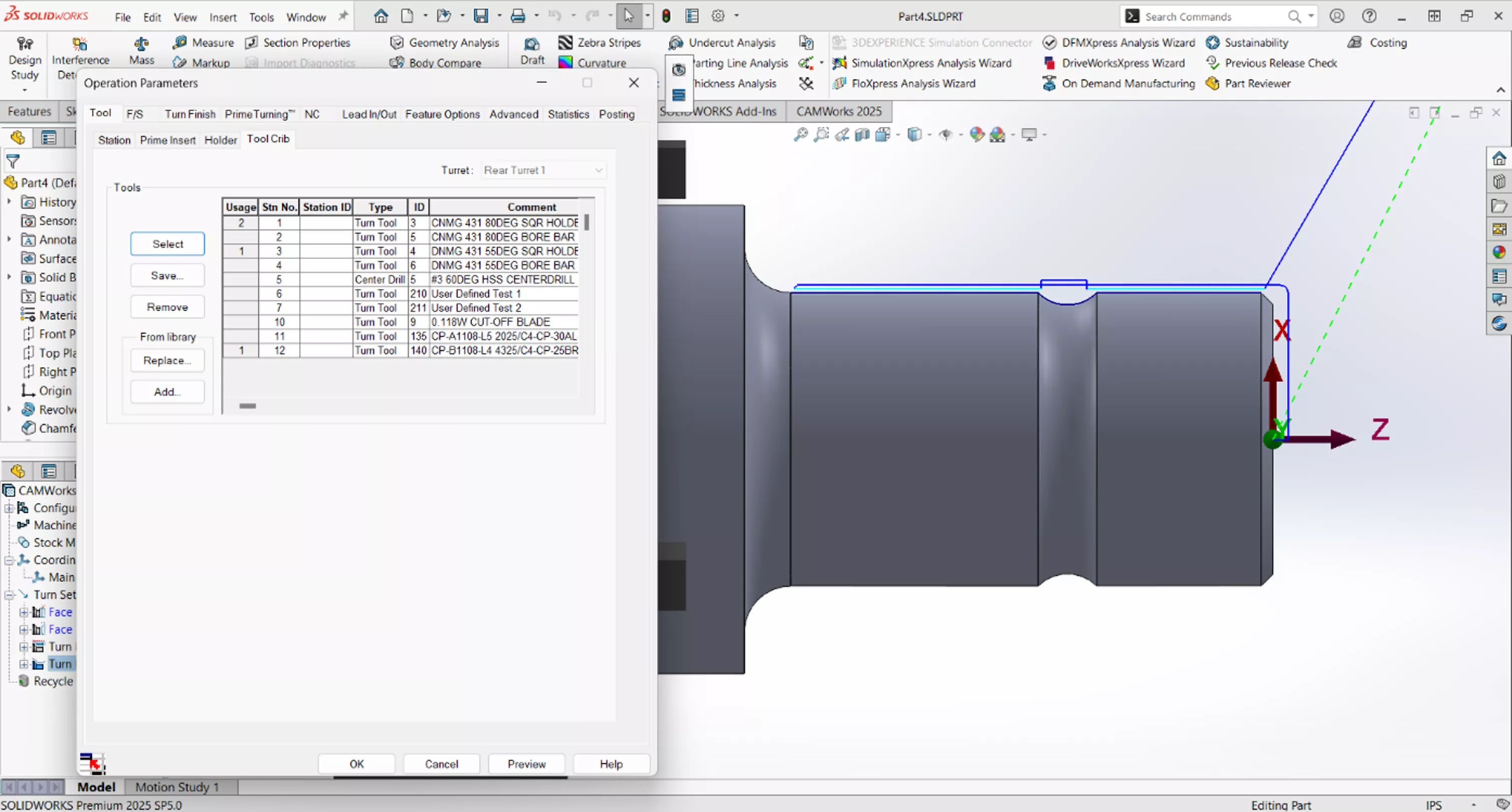 CAMWorks Open Parameters Tool Crib