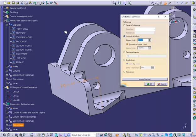 CATIA Extended STEP Interface 3D Annotations Authorable and Graphic Mode