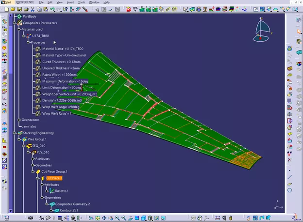 CATIA Extended STEP Interface SXT Composites Information