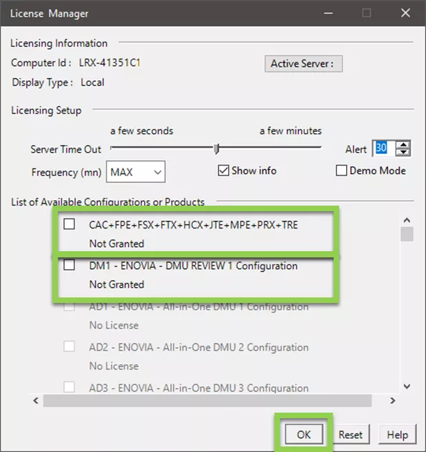 CATIA License Manager Licensing Information 