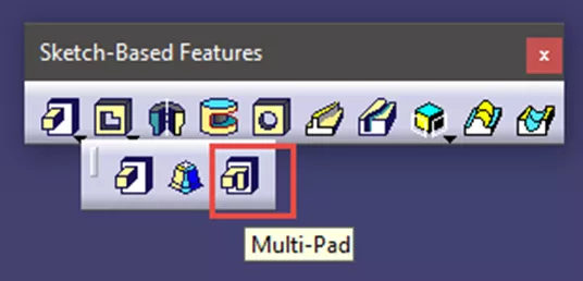 Multi-Pad Icon in CATIA