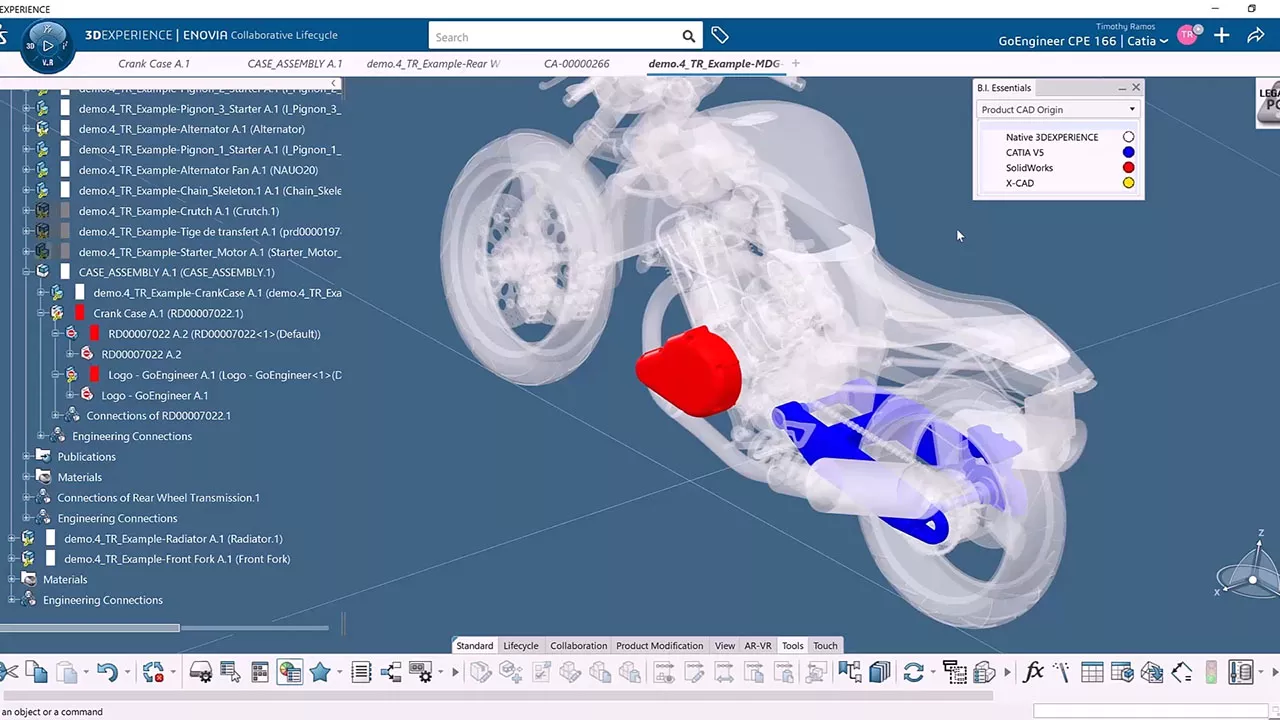 Build assemblies with native 3DEXPERIENCE CATIA and SOLIDWORKS CAD data
