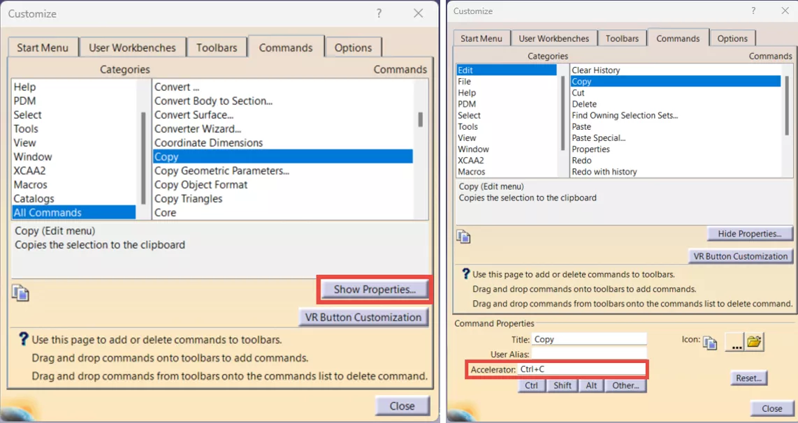 Create Command Hotkeys and Shortcuts in CATIA V5