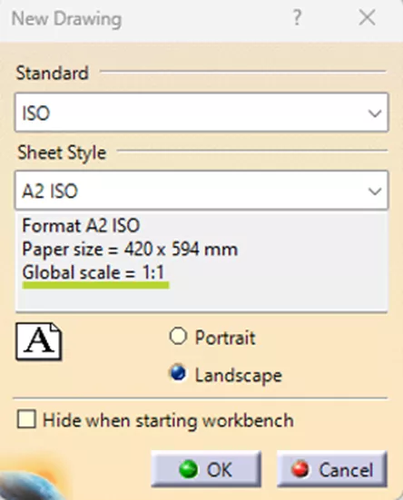 New Drawing Dialog Box in CATIA V5 Drafting