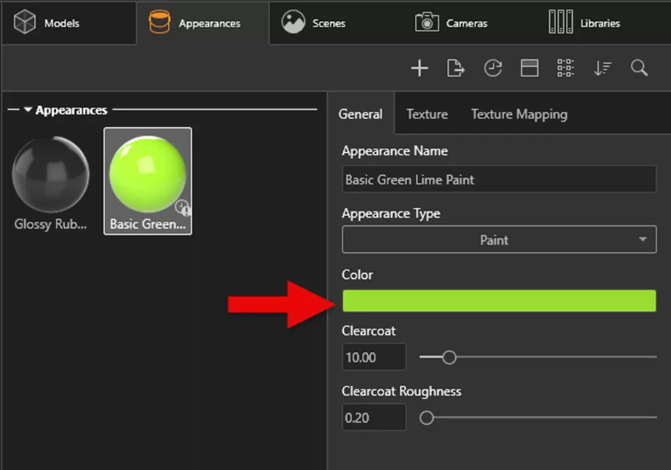 Change Appearance Color in SOLIDWORKS Visualize