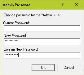 change password for admin user confirmation