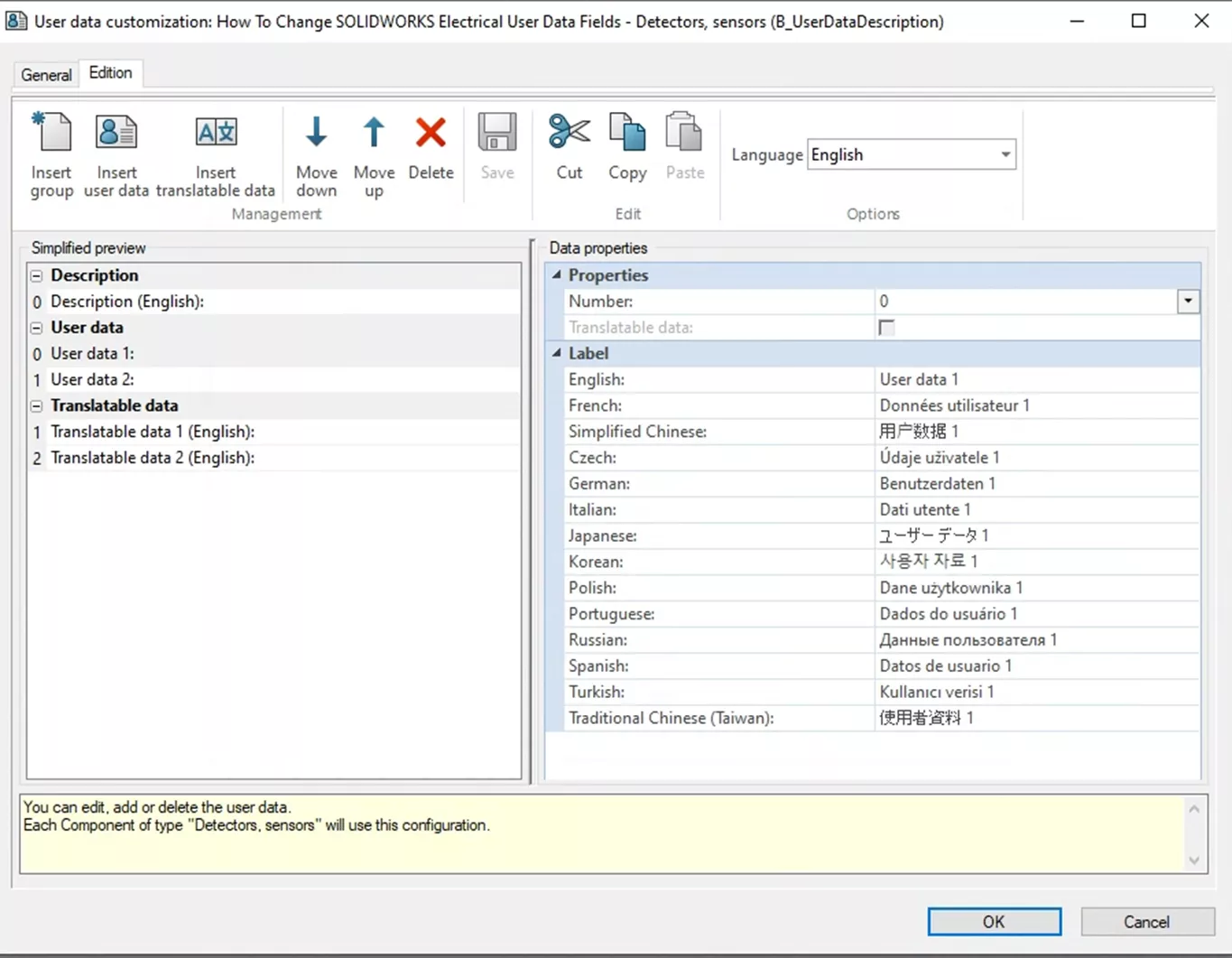 How to Change SOLIDWORKS Electrical User Data
