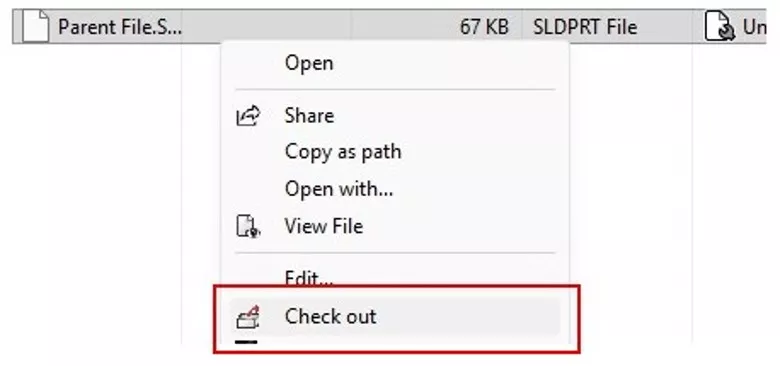 Check Out Parent Files in SOLIDWORKS PDM 