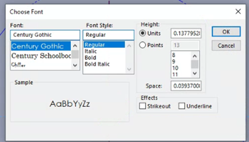 solidworks change document font sketch text