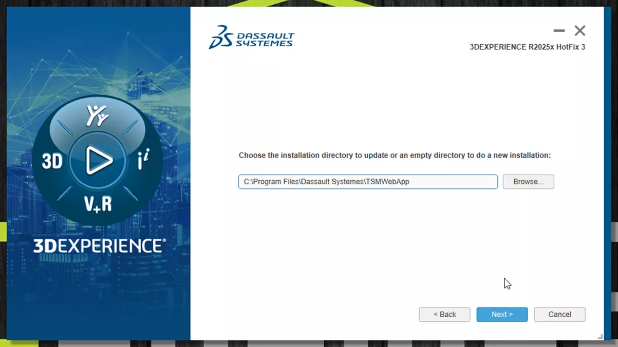 3DEXPERIENCE Choose Installation Directory
