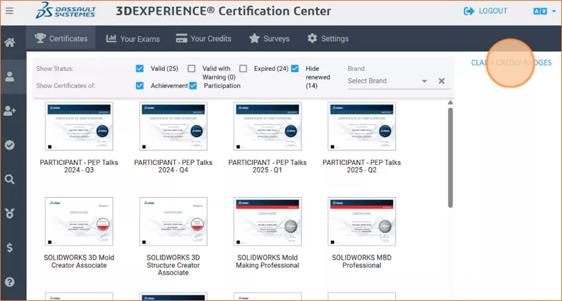 Claim Your Credly Badge from the 3DEXPERIENCE Certification Center
