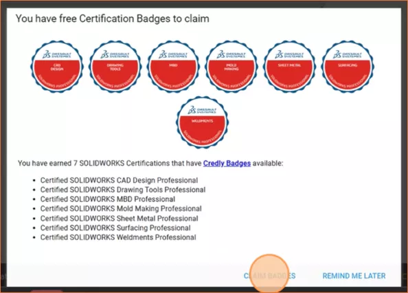 Claim Your SOLIDWORKS Certification Badge