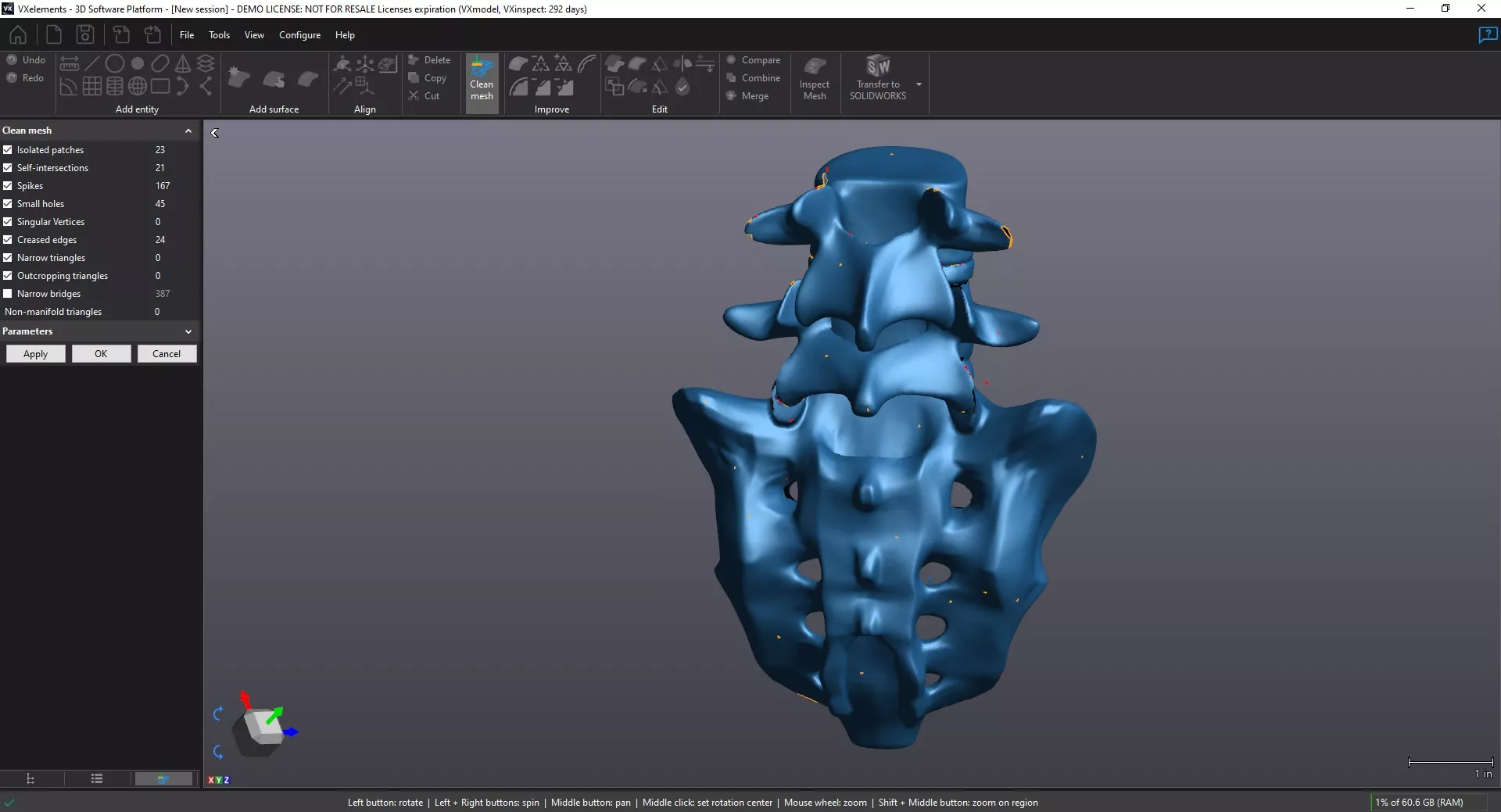 Clean Mesh Feature Available with the Creaform Scan-to-CAD Software