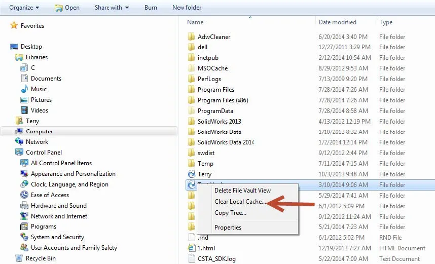 Clear Local Cache SOLIDWORKS PDM 