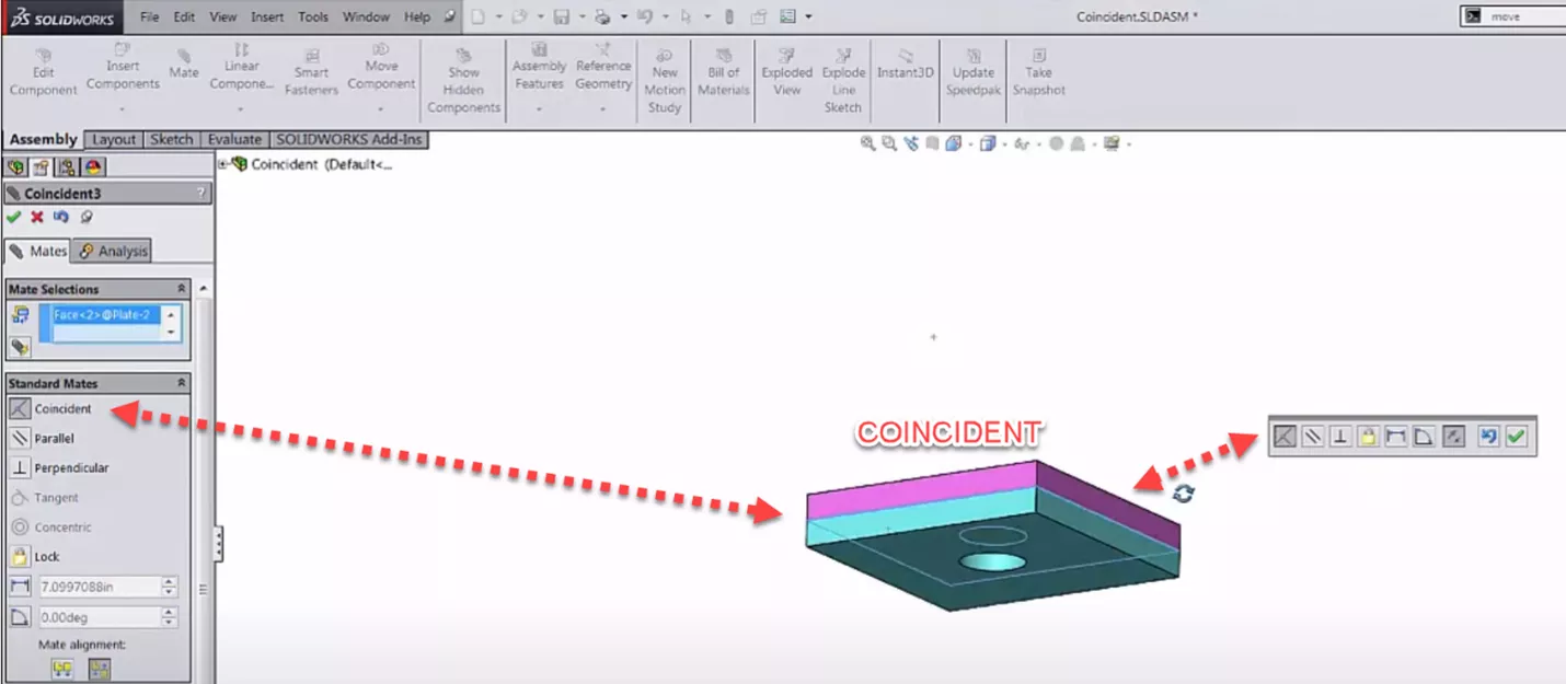 Coincident Mates in SOLIDWORKS