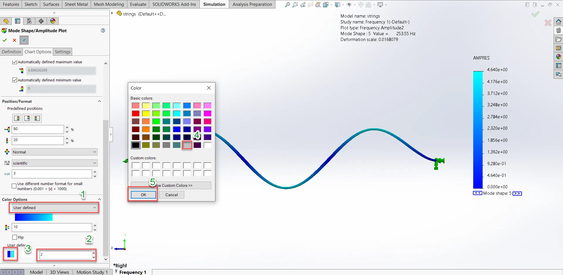 Steps to change the color options from a colored to a colorless plot manually