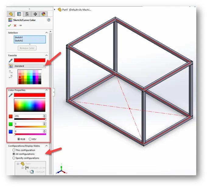 How to Color Sketches in SOLIDWORKS
